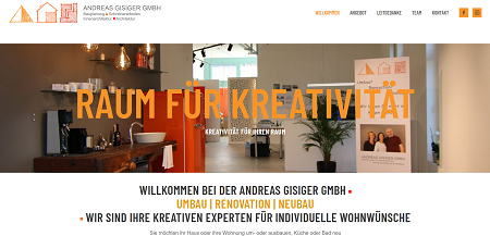 Website Andreas Gisiger GmbH Bülach